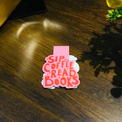 SIP, COFFEE, READ BOOKS| MAGNETIC BOOKMARK VELVET FINISH